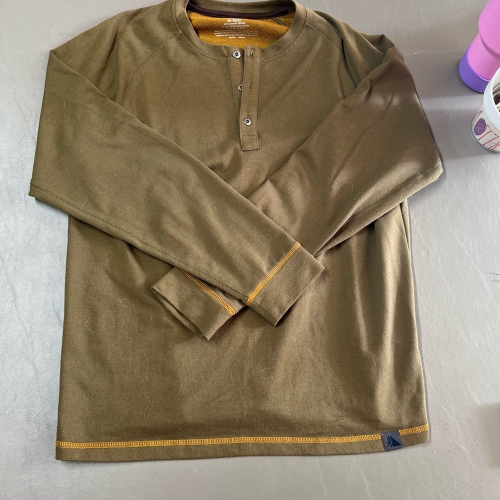 L.L. Bean Olive Henley Shirt M reg